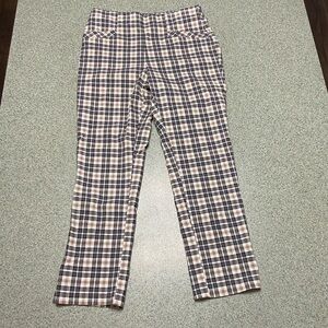 Joe Benbasset Women's Plaid Ankle Pants - Black, White, and beige